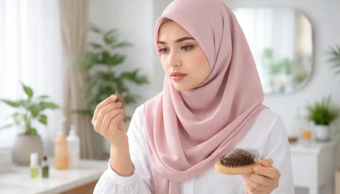 6 Tips Mengatasi Rambut Rontok Saat Berhijab, Biar Tetap Sehat dan Kuat!