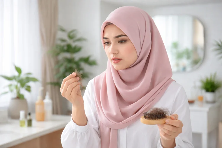 Tips Mengatasi Rambut Rontok Saat Berhijab, Biar Tetap Sehat dan Kuat!